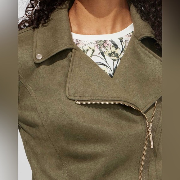 NWT  WHBM Long Sleeve Faux Suede Moto - Picture 2 of 4